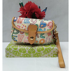 Dooney & Bourke Multicolor Coated Leather Wristlet - Coin Wallet